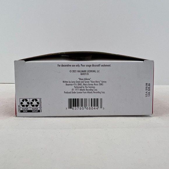 Hallmark 2021 Disco Inferno Santa Ugly Christmas Sweater Ornament Magic Sound - Picture 4 of 8